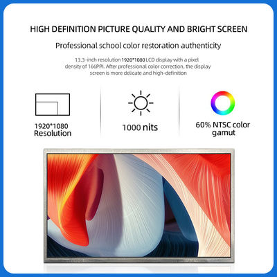 13.3 inch EDP TFT màn hình LCD 1920 * 1080 pixel 30 pin màn hình hiển thị độ sáng cao ngoài trời1000cd / M2